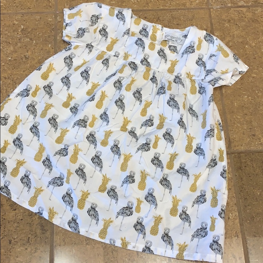Toddler Ginger Lilly Pineapple & Flamingo Dress